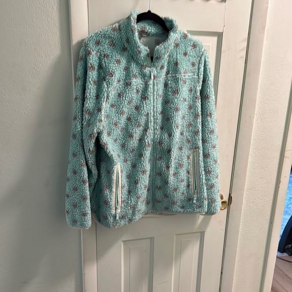 Cozy Blue and White Fleece Jacket - Picture 1 of 3